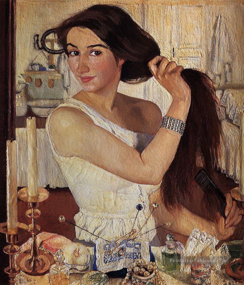 à la table d’habillage 1909 russe Peintures à l'huile